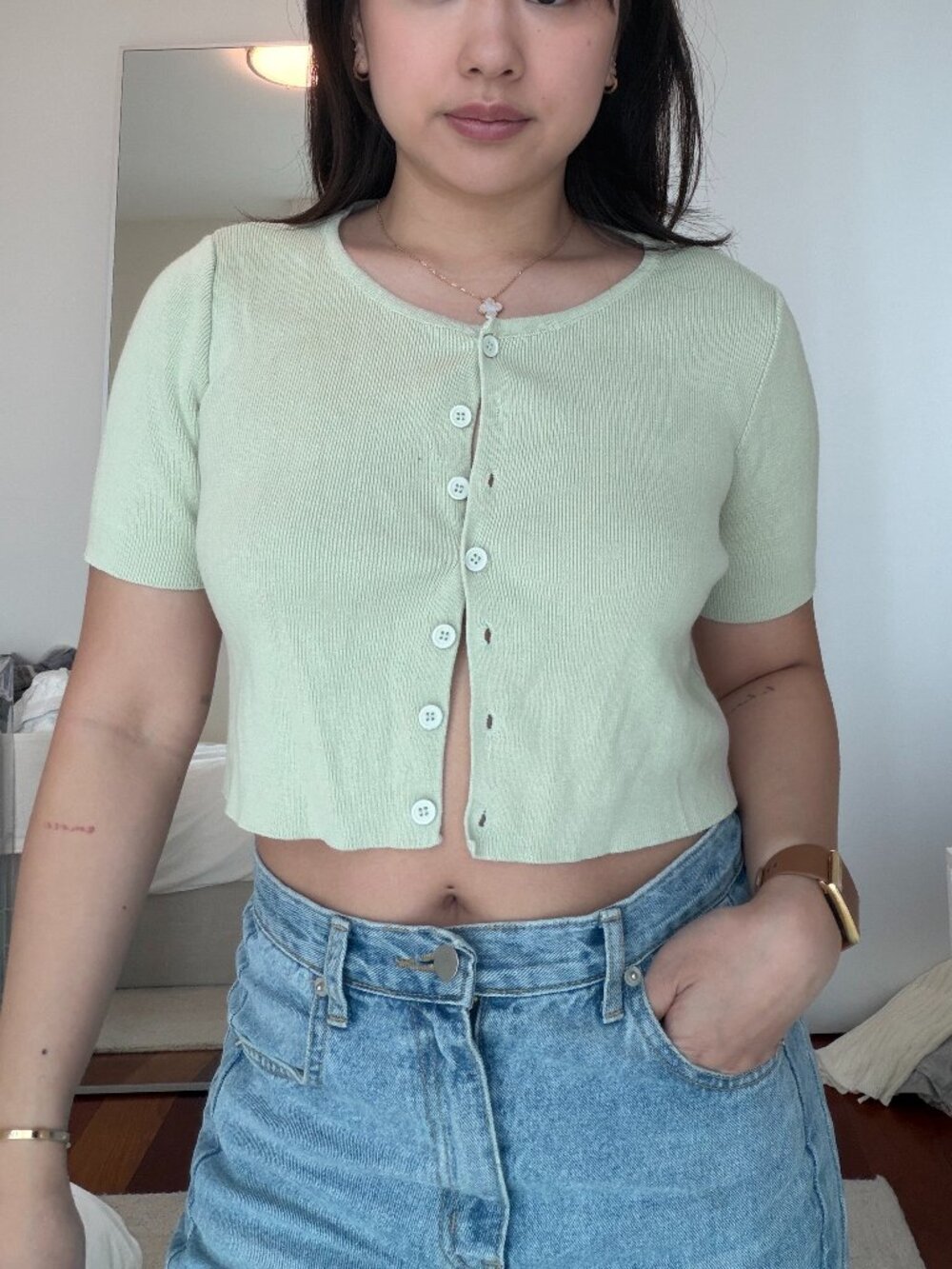 Princess Polly Cropped Short Sleeve Sweater Top